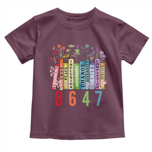 Retro 8647 Toddler T Shirt Equal Rights Book Flower Feminist Women Rights TS10 Maroon Print Your Wear