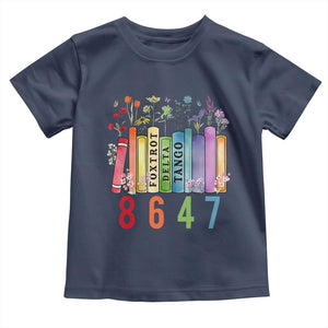 Retro 8647 Toddler T Shirt Foxtrots Delta Tangos Book Flower TS10 Navy Print Your Wear