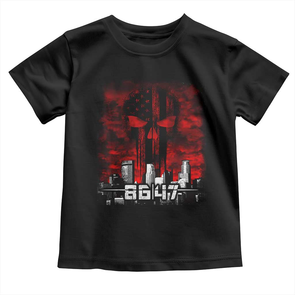 Retro 8647 Toddler T Shirt Vintage USA American Flag Skull TS10 Black Print Your Wear