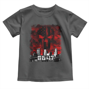 Retro 8647 Toddler T Shirt Vintage USA American Flag Skull TS10 Dark Heather Print Your Wear