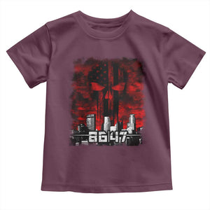 Retro 8647 Toddler T Shirt Vintage USA American Flag Skull TS10 Maroon Print Your Wear