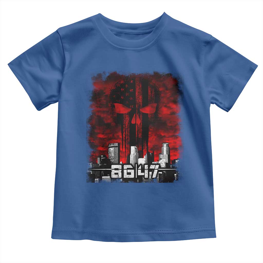 Retro 8647 Toddler T Shirt Vintage USA American Flag Skull TS10 Royal Blue Print Your Wear