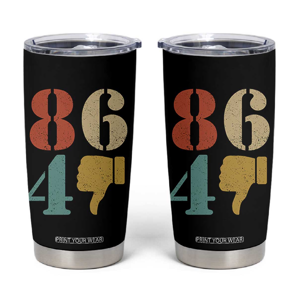 Retro 8647 Tumbler Cup Classic Retro Vintage 80s Style TS10 Black Print Your Wear