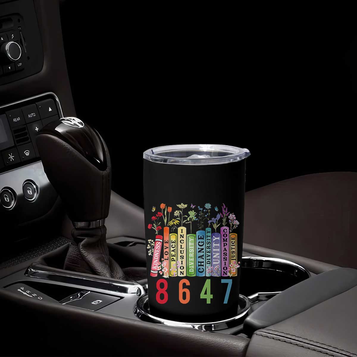 Retro 8647 Tumbler Cup Equal Rights Book Flower Feminist Women Rights TS10 Print Your Wear
