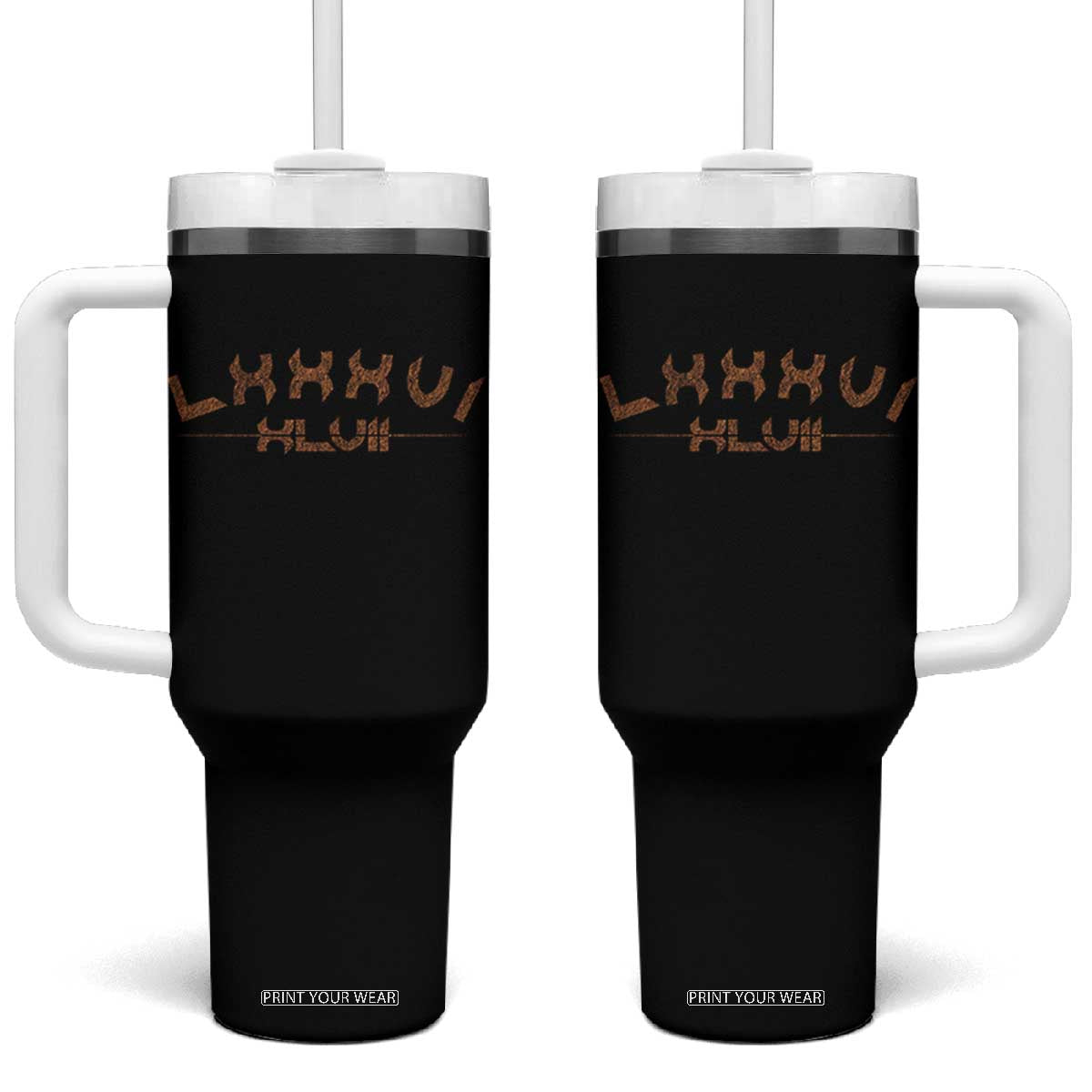 Retro 8647 Tumbler With Handle Roman Numerals LXXXVI XLVII 86 47 TS10 One Size: 40 oz Black Print Your Wear