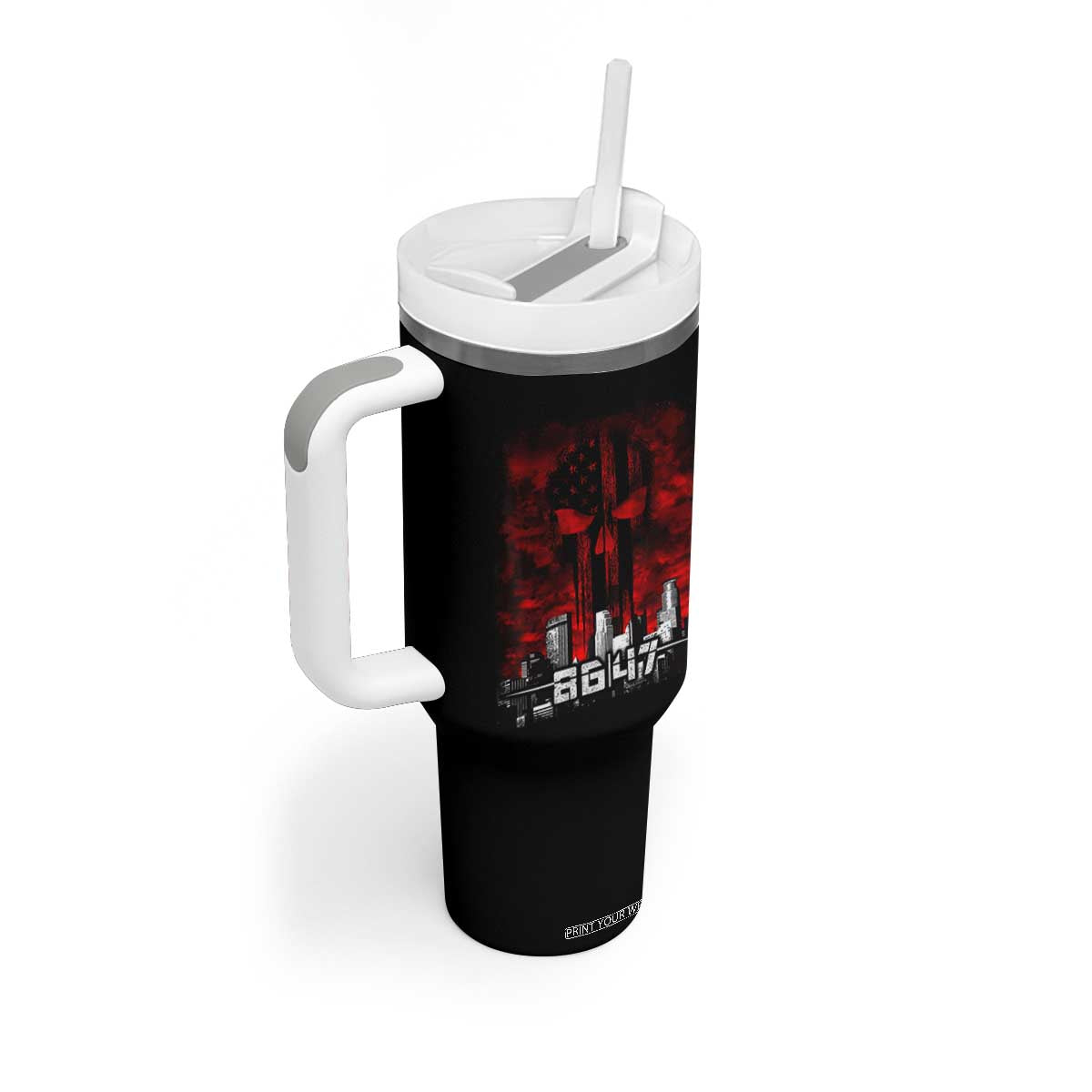 Retro 8647 Tumbler With Handle Vintage USA American Flag Skull TS10 Print Your Wear