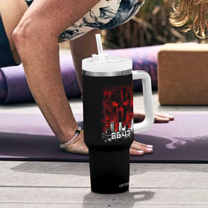 Retro 8647 Tumbler With Handle Vintage USA American Flag Skull TS10 Print Your Wear