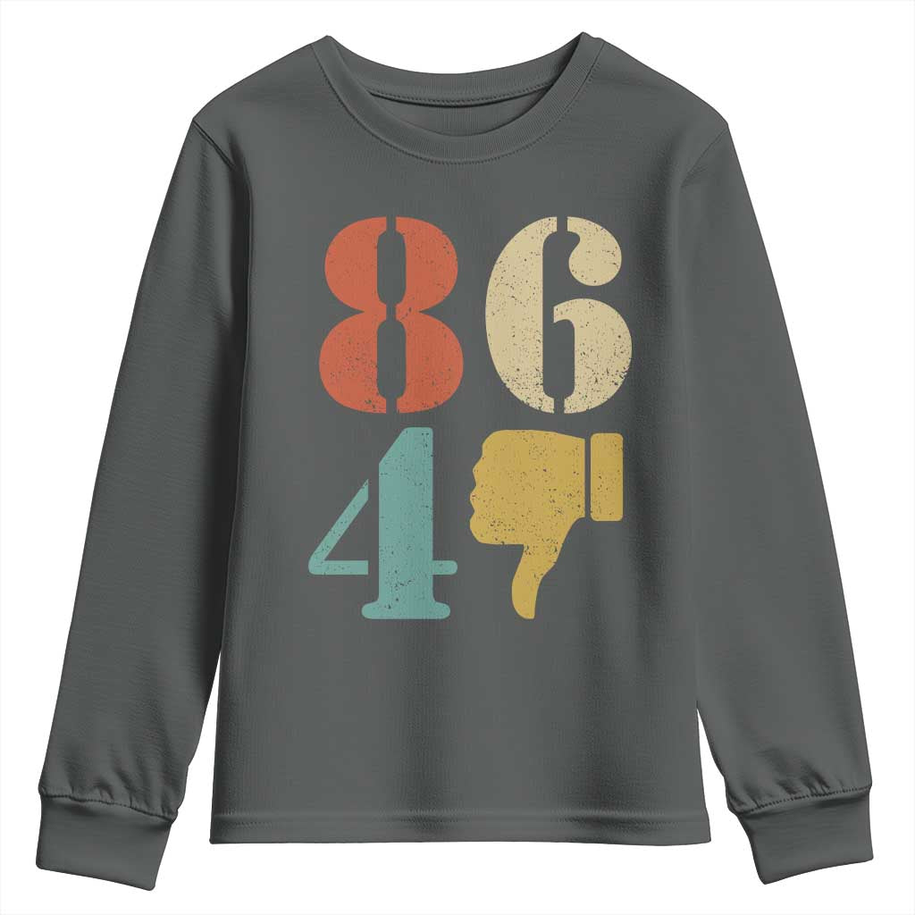 Retro 8647 Youth Sweatshirt Classic Retro Vintage 80s Style TS10 Dark Heather Print Your Wear