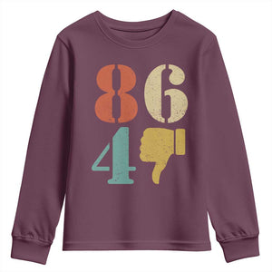 Retro 8647 Youth Sweatshirt Classic Retro Vintage 80s Style TS10 Maroon Print Your Wear