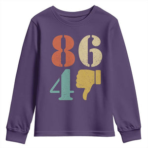 Retro 8647 Youth Sweatshirt Classic Retro Vintage 80s Style TS10 Purple Print Your Wear