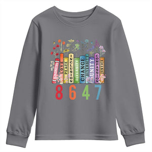 Retro 8647 Youth Sweatshirt Equal Rights Book Flower Feminist Women Rights TS10 Charcoal Print Your Wear