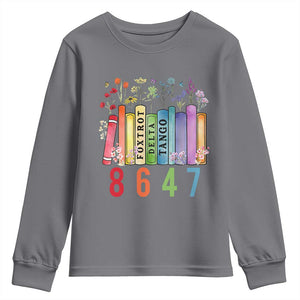 Retro 8647 Youth Sweatshirt Foxtrots Delta Tangos Book Flower TS10 Charcoal Print Your Wear