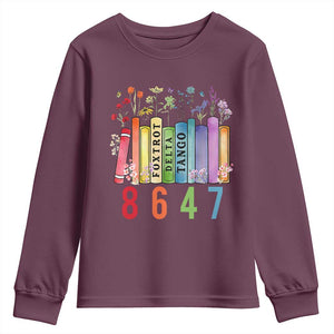 Retro 8647 Youth Sweatshirt Foxtrots Delta Tangos Book Flower TS10 Maroon Print Your Wear