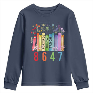 Retro 8647 Youth Sweatshirt Foxtrots Delta Tangos Book Flower TS10 Navy Print Your Wear
