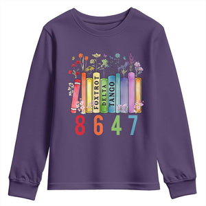 Retro 8647 Youth Sweatshirt Foxtrots Delta Tangos Book Flower TS10 Purple Print Your Wear