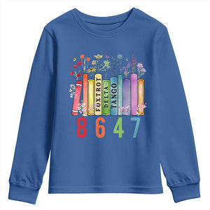 Retro 8647 Youth Sweatshirt Foxtrots Delta Tangos Book Flower TS10 Royal Blue Print Your Wear