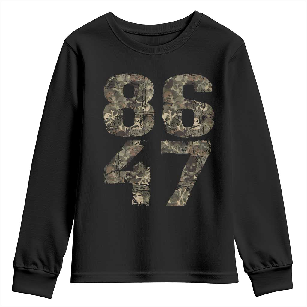 Retro 8647 Youth Sweatshirt Vintage Camouflage Camo Skull TS10 Black Print Your Wear
