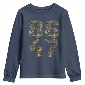 Retro 8647 Youth Sweatshirt Vintage Camouflage Camo Skull TS10 Navy Print Your Wear