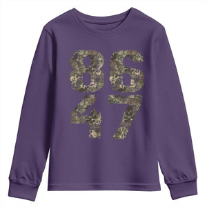 Retro 8647 Youth Sweatshirt Vintage Camouflage Camo Skull TS10 Purple Print Your Wear