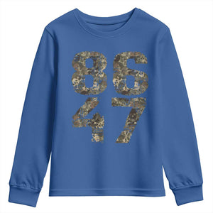 Retro 8647 Youth Sweatshirt Vintage Camouflage Camo Skull TS10 Royal Blue Print Your Wear