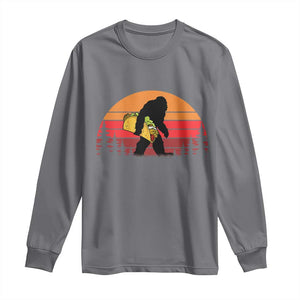 Retro Bigfoot Taco Long Sleeve Shirt Funny Cinco de Mayo Sasquatch Lovers TS10 Charcoal Print Your Wear