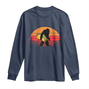 Retro Bigfoot Taco Long Sleeve Shirt Funny Cinco de Mayo Sasquatch Lovers TS10 Navy Print Your Wear
