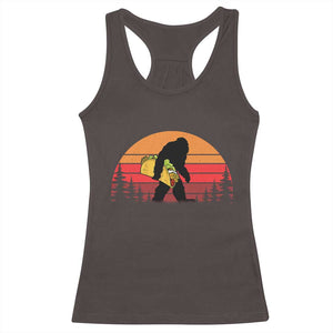 Retro Bigfoot Taco Racerback Tank Top Funny Cinco de Mayo Sasquatch Lovers TS10 Dark Chocolate Print Your Wear