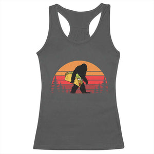 Retro Bigfoot Taco Racerback Tank Top Funny Cinco de Mayo Sasquatch Lovers TS10 Dark Heather Print Your Wear