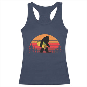 Retro Bigfoot Taco Racerback Tank Top Funny Cinco de Mayo Sasquatch Lovers TS10 Navy Print Your Wear