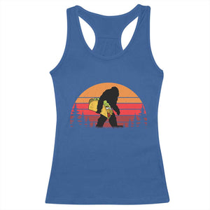 Retro Bigfoot Taco Racerback Tank Top Funny Cinco de Mayo Sasquatch Lovers TS10 Royal Blue Print Your Wear
