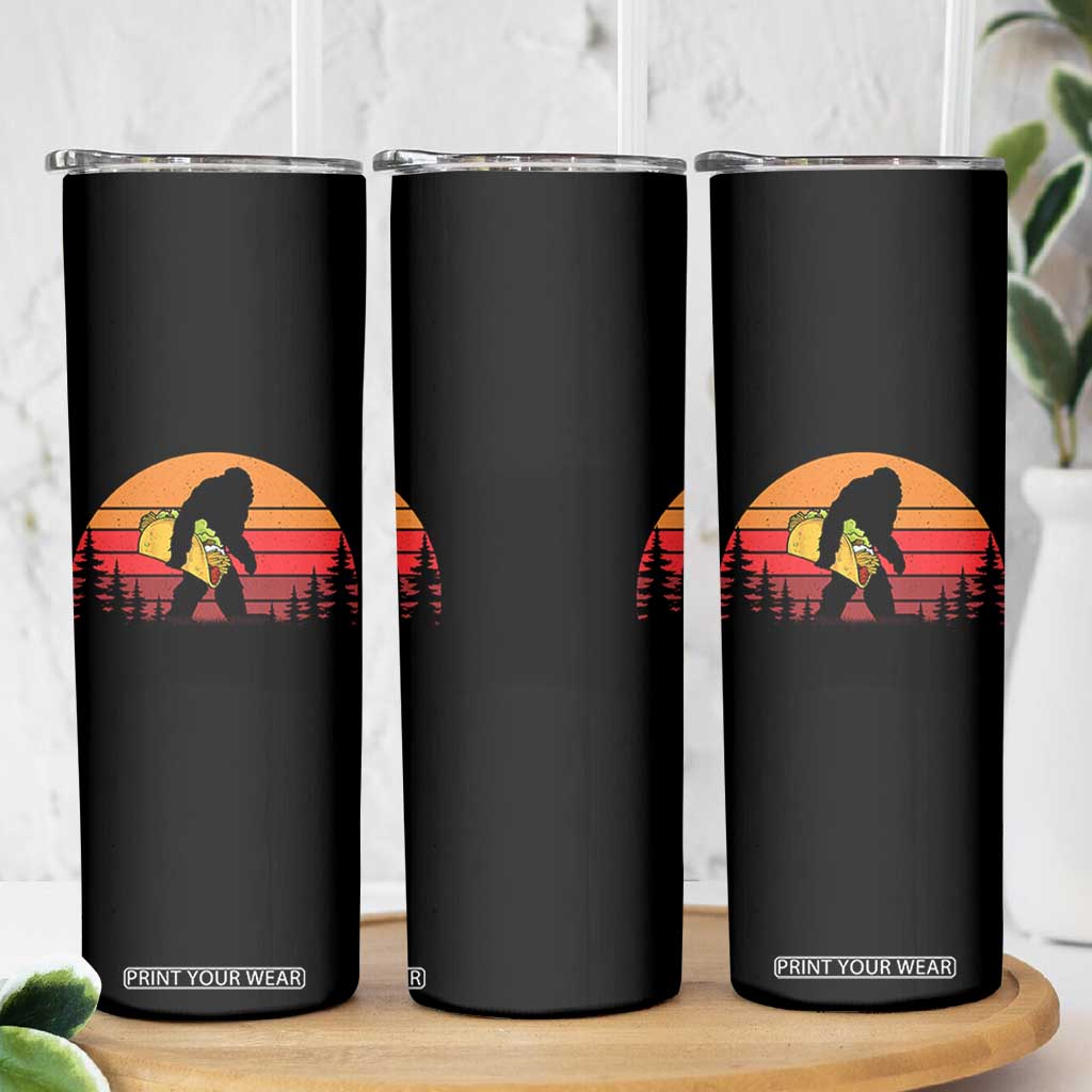 Retro Bigfoot Taco Skinny Tumbler Funny Cinco de Mayo Sasquatch Lovers TS10 Print Your Wear