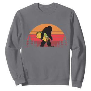 Retro Bigfoot Taco Sweatshirt Funny Cinco de Mayo Sasquatch Lovers TS10 Charcoal Print Your Wear