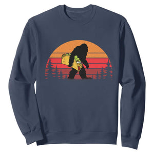 Retro Bigfoot Taco Sweatshirt Funny Cinco de Mayo Sasquatch Lovers TS10 Navy Print Your Wear