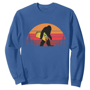 Retro Bigfoot Taco Sweatshirt Funny Cinco de Mayo Sasquatch Lovers TS10 Royal Blue Print Your Wear