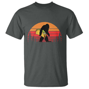 Retro Bigfoot Taco T Shirt Funny Cinco de Mayo Sasquatch Lovers TS10 Dark Heather Print Your Wear