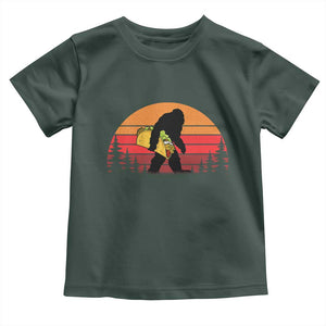 Retro Bigfoot Taco Toddler T Shirt Funny Cinco de Mayo Sasquatch Lovers TS10 Dark Forest Green Print Your Wear