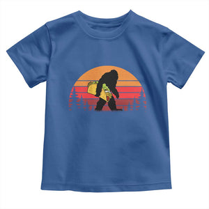 Retro Bigfoot Taco Toddler T Shirt Funny Cinco de Mayo Sasquatch Lovers TS10 Royal Blue Print Your Wear