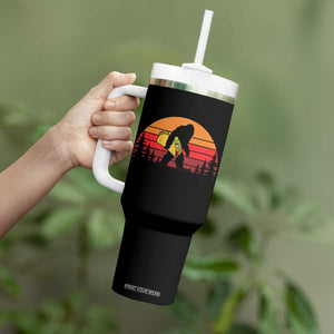 Retro Bigfoot Taco Tumbler With Handle Funny Cinco de Mayo Sasquatch Lovers TS10 Print Your Wear