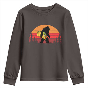 Retro Bigfoot Taco Youth Sweatshirt Funny Cinco de Mayo Sasquatch Lovers TS10 Dark Chocolate Print Your Wear