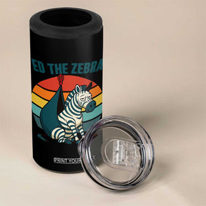 Retro Ed the Zebra Meme 4 in 1 Can Cooler Tumbler Funny Viral Escape Animal Helicopter Rescue TS02 Print Your Wear