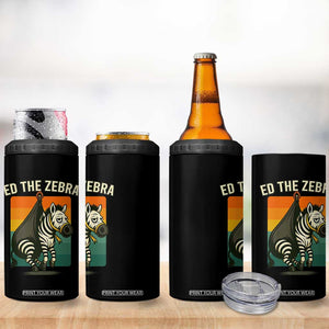 Retro Ed the Zebra Meme 4 in 1 Can Cooler Tumbler Funny Viral Escape Animal TS02 Print Your Wear