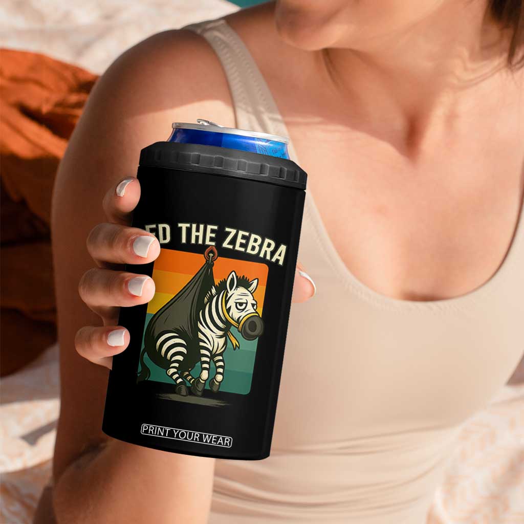 Retro Ed the Zebra Meme 4 in 1 Can Cooler Tumbler Funny Viral Escape Animal TS02 Print Your Wear