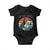 Retro Ed the Zebra Meme Baby Onesie Funny Viral Escape Animal Helicopter Rescue TS02 Black Print Your Wear