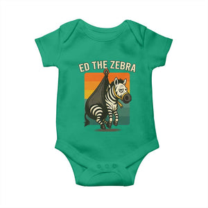 Retro Ed the Zebra Meme Baby Onesie Funny Viral Escape Animal TS02 Irish Green Print Your Wear