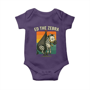 Retro Ed the Zebra Meme Baby Onesie Funny Viral Escape Animal TS02 Purple Print Your Wear