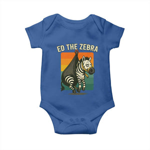 Retro Ed the Zebra Meme Baby Onesie Funny Viral Escape Animal TS02 Royal Blue Print Your Wear