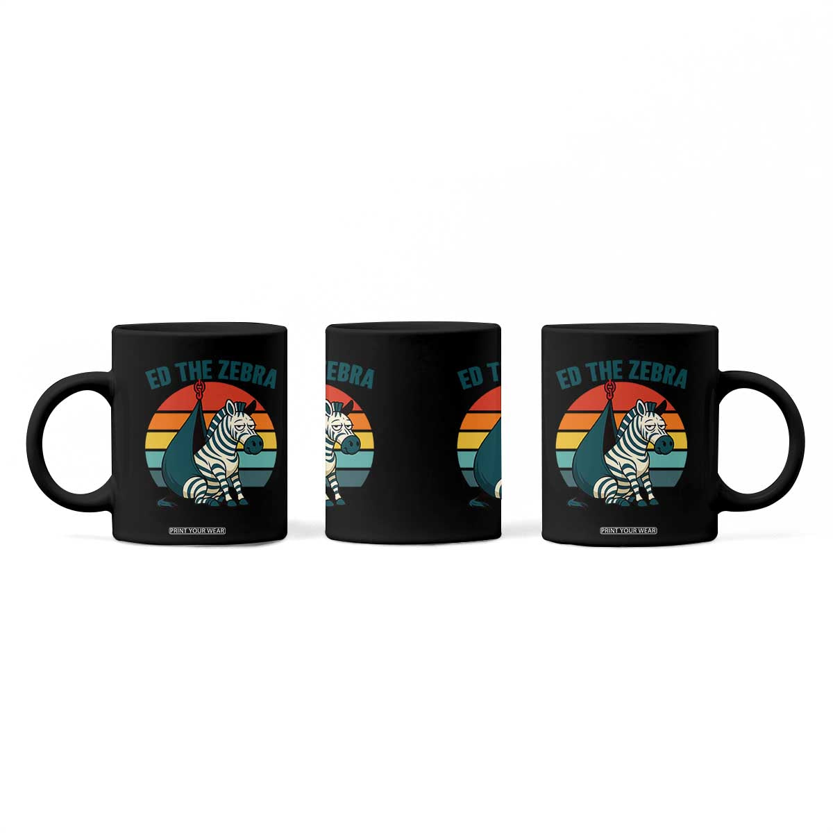 Retro Ed the Zebra Meme Coffee Mug Funny Viral Escape Animal Helicopter Rescue TS02 Print Your Wear