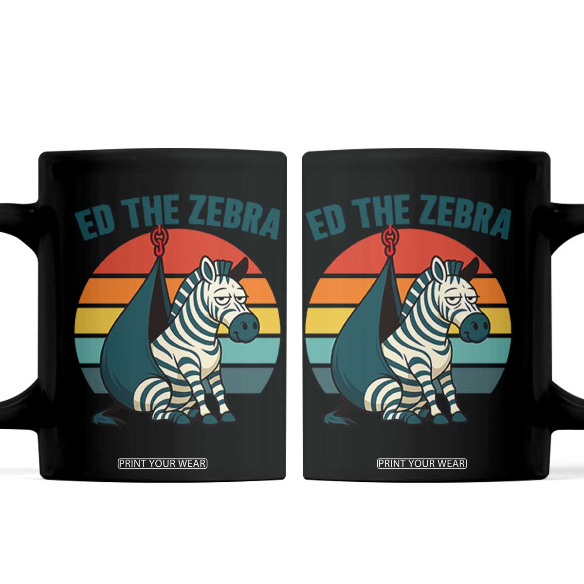 Retro Ed the Zebra Meme Coffee Mug Funny Viral Escape Animal Helicopter Rescue TS02 Black Print Your Wear