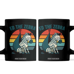 Retro Ed the Zebra Meme Coffee Mug Funny Viral Escape Animal Helicopter Rescue TS02 Black Print Your Wear