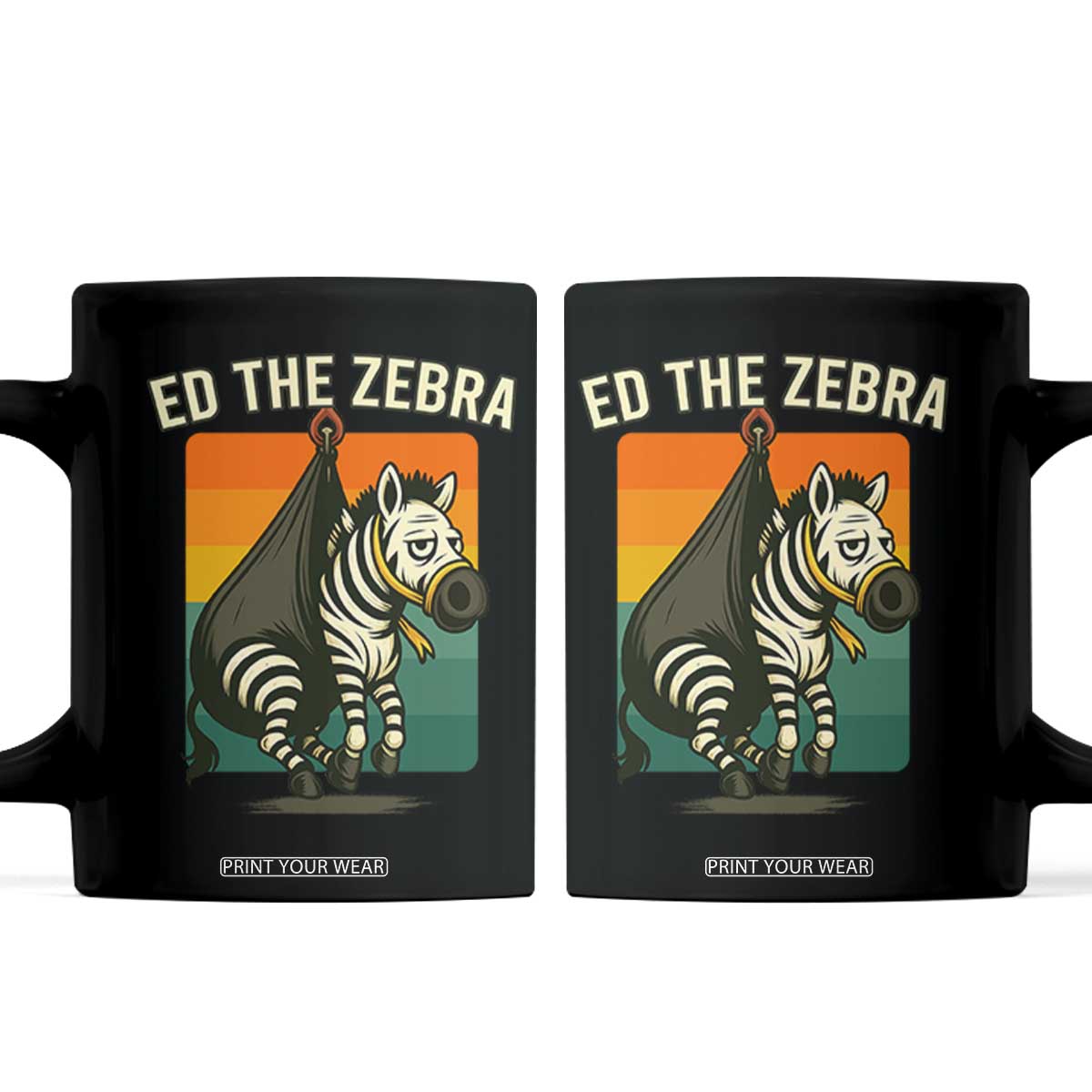 Retro Ed the Zebra Meme Coffee Mug Funny Viral Escape Animal TS02 Black Print Your Wear